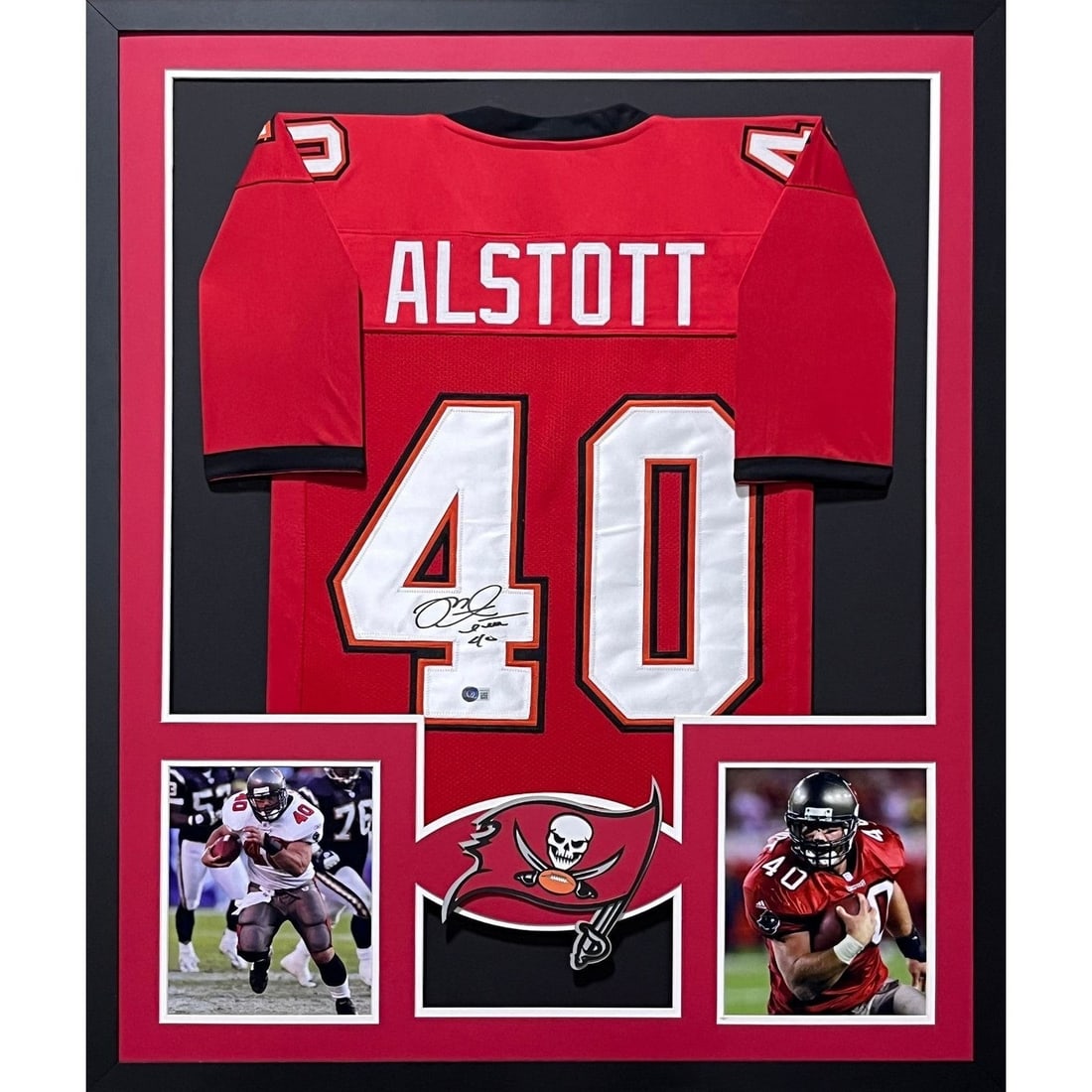 Mike Alstott Signed Framed Jersey Beckett Authenticated Tampa Bay Buccaneers (1 of 2)