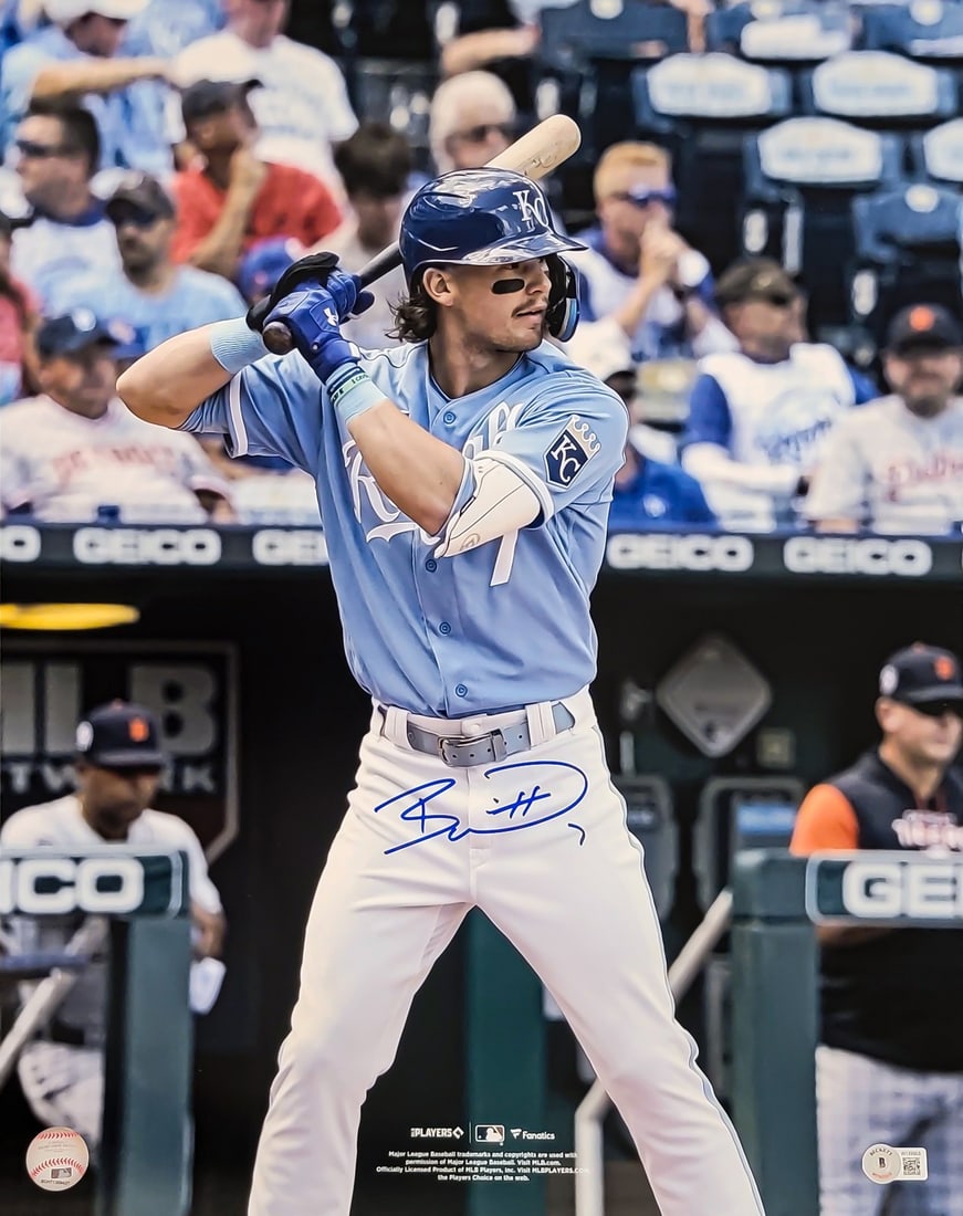 Bobby Witt Jr. Autographed 16x20 Kansas City Royals Photo Beckett Authenticated: Bobby Witt Jr. Autographed 16x20 Kansas City Royals Photo Beckett Authenticated This is a 16x20 photo of Bobby Witt Jr. from the Kansas City Royals, autographed by the player. The autograph is authent