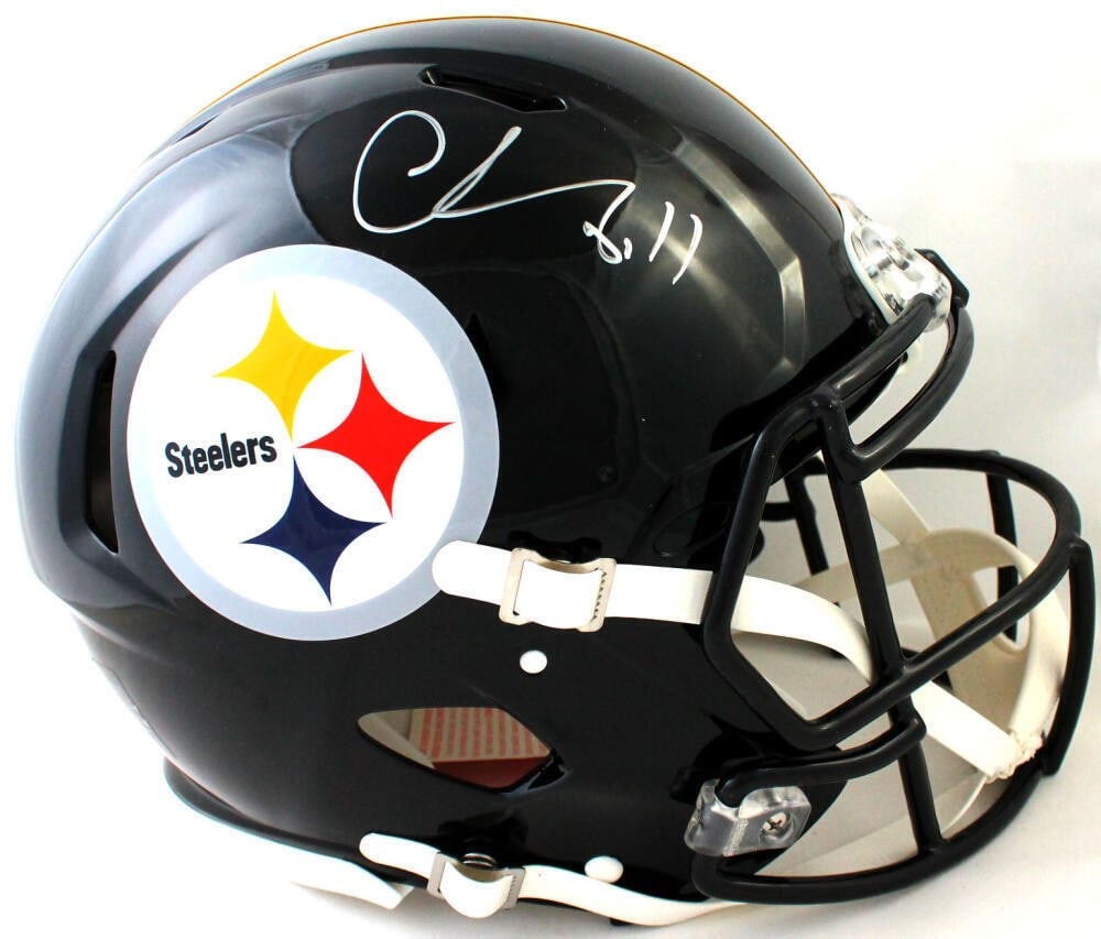 Pittsburgh Steelers Authentic Speed Helmet Signed by Chase Claypool Beckett Authenticated: Pittsburgh Steelers Authentic Speed Helmet Signed by Chase Claypool Beckett Authenticated This is an original Pittsburgh Steelers full-size Speed Authentic helmet signed by Chase Claypool. The autogra