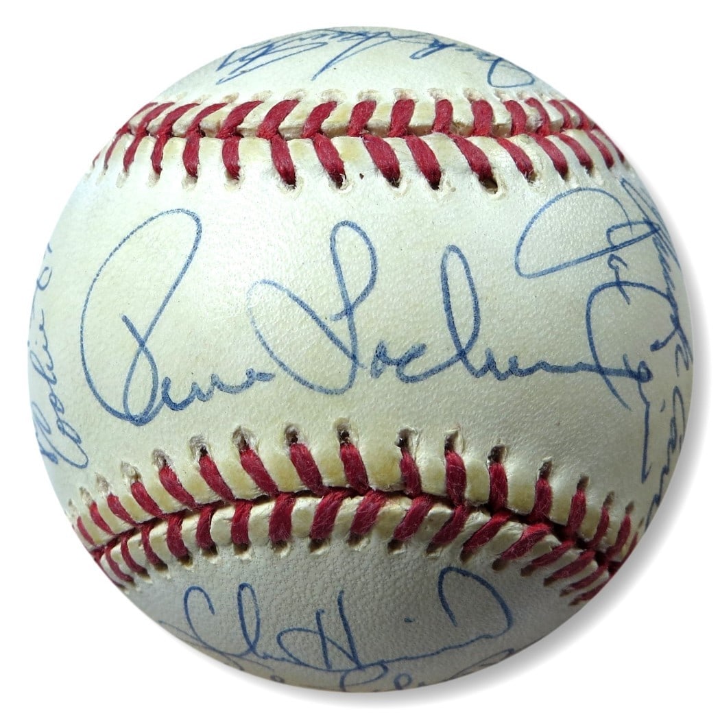 1993 Florida Marlins Autographed Baseball 25 Signatures JSA Authenticated: 1993 Florida Marlins Autographed Baseball 25 Signatures JSA Authenticated Commemorate the Florida Marlins' inaugural season with this authentic 1993 autographed baseball featuring 25 signatures. This 