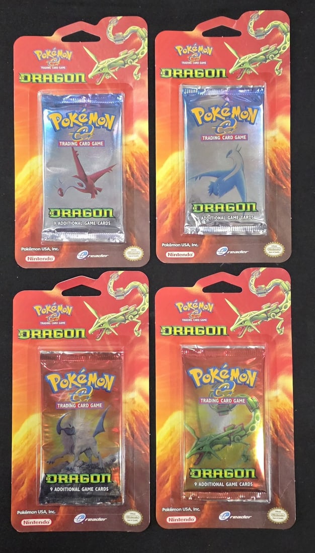 Set of 4 Dragon Blister Booster Packs Rayquaza Latios Latias Absol Art: Set of 4 Dragon Blister Booster Packs Rayquaza Latios Latias Absol Art This set includes four Dragon Blister Booster packs, each featuring a different artwork: Rayquaza, Latios, Latias, and Absol. The