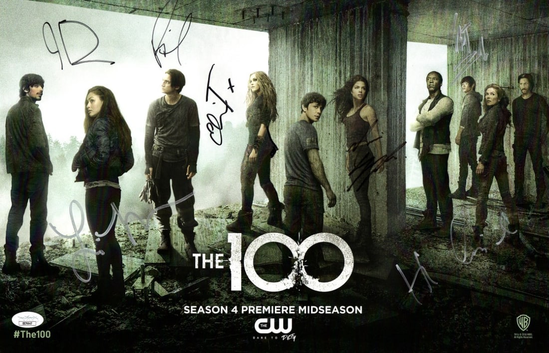 The 100 Season 4 Signed 11X17 Poster JSA Authenticated Cast Autographs (1 of 2)