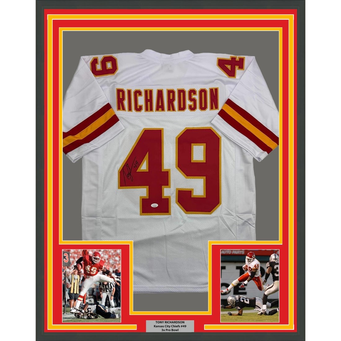 Kansas City Chiefs Tony Richardson Signed Framed Jersey with JSA Authentication 35x39 (1 of 2)