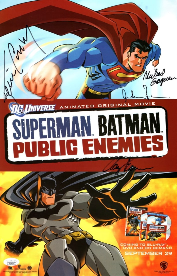 Superman Batman Public Enemies 11X17 Autographed Poster JSA Authenticated (1 of 2)