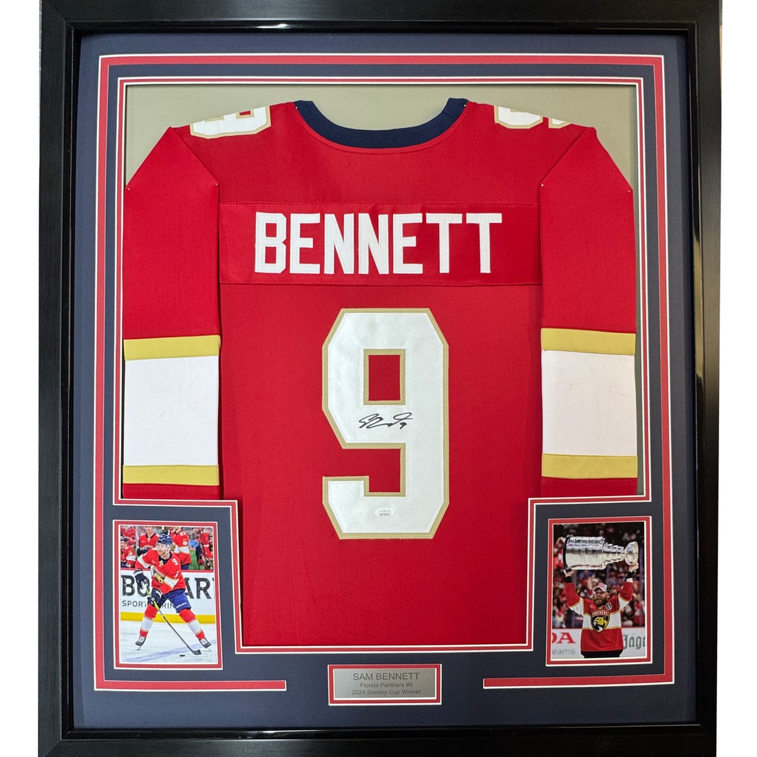 Framed Sam Bennett Signed Jersey Florida Panthers JSA COA 35x39 (1 of 2)