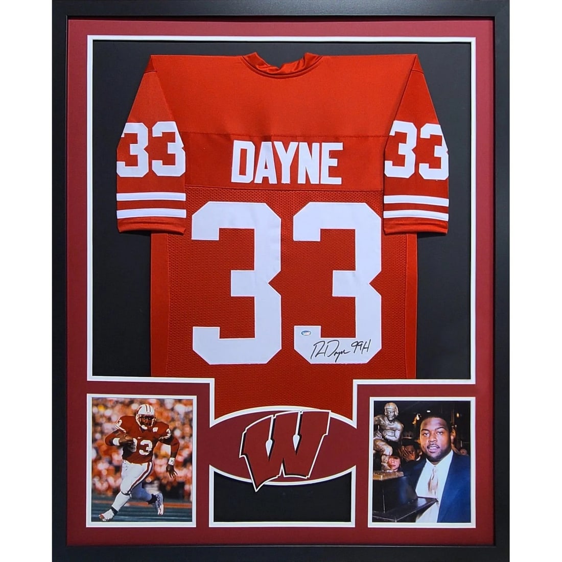 Framed Wisconsin Jersey Signed by Ron Dayne with Schwartz Authentication (1 of 3)