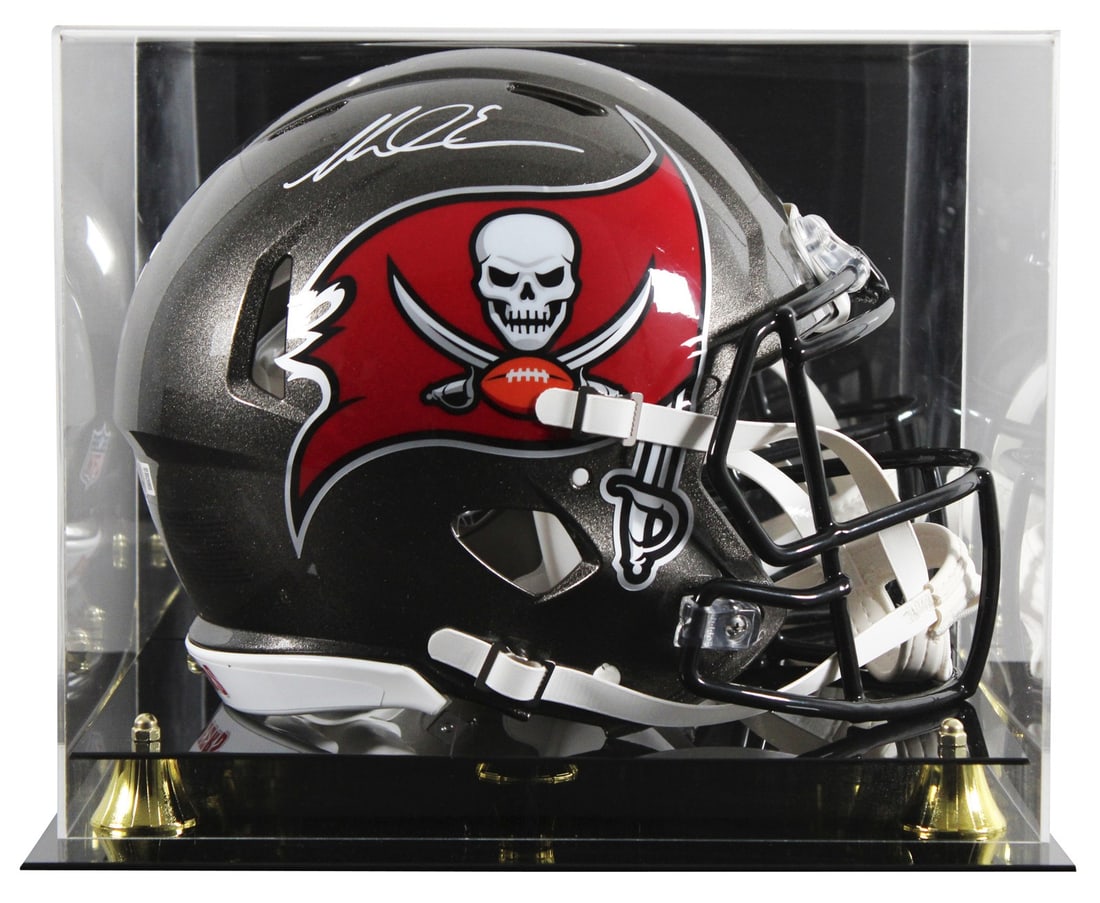 Mike Evans Autographed Buccaneers Full Size Speed Proline Helmet With Display Case BAS (1 of 4)