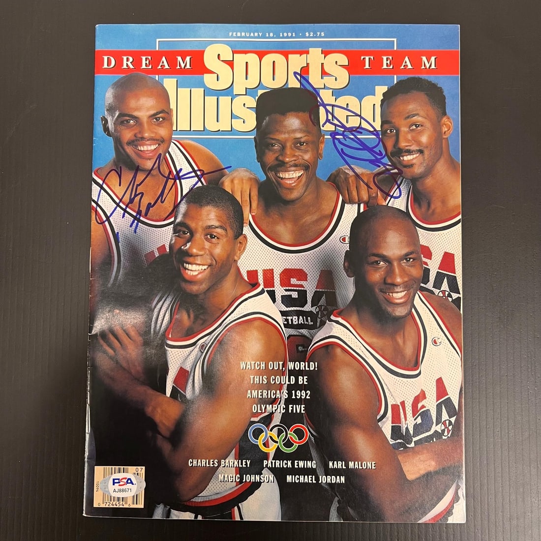 Charles Barkley Karl Malone Signed Sports Illustrated Magazine PSA Authenticated (1 of 2)
