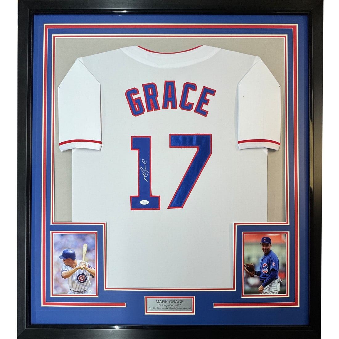 Framed Autographed Mark Grace Chicago Cubs Jersey with JSA COA (1 of 2)