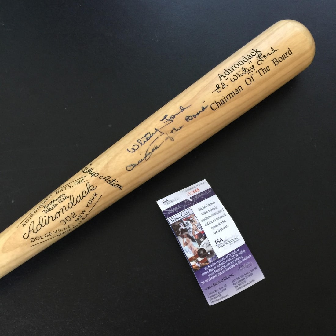 Rare Whitey Ford Signed Inscribed Game Model Bat JSA COA (1 of 7)