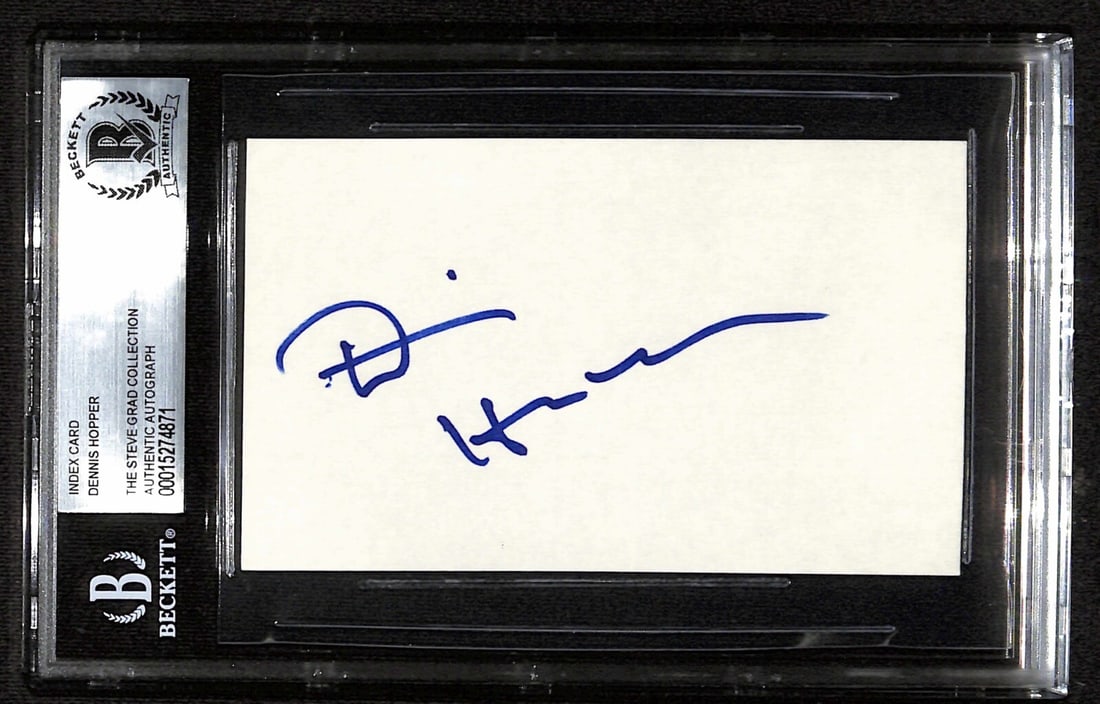 Dennis Hopper Signed Hoosiers Shooter Flatch 3x5 Card Beckett Authenticated (1 of 1)