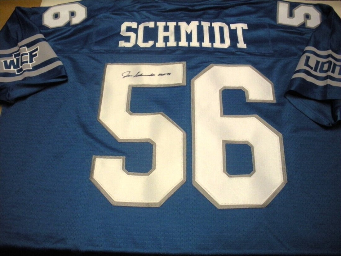 Signed Proline Detroit Lions Joe Schmidt Jersey With Certificate Of Authenticity: Signed Proline Detroit Lions Joe Schmidt Jersey With Certificate Of Authenticity This official licensed Proline jersey is signed by Joe Schmidt of the Detroit Lions. The jersey comes with a certificat