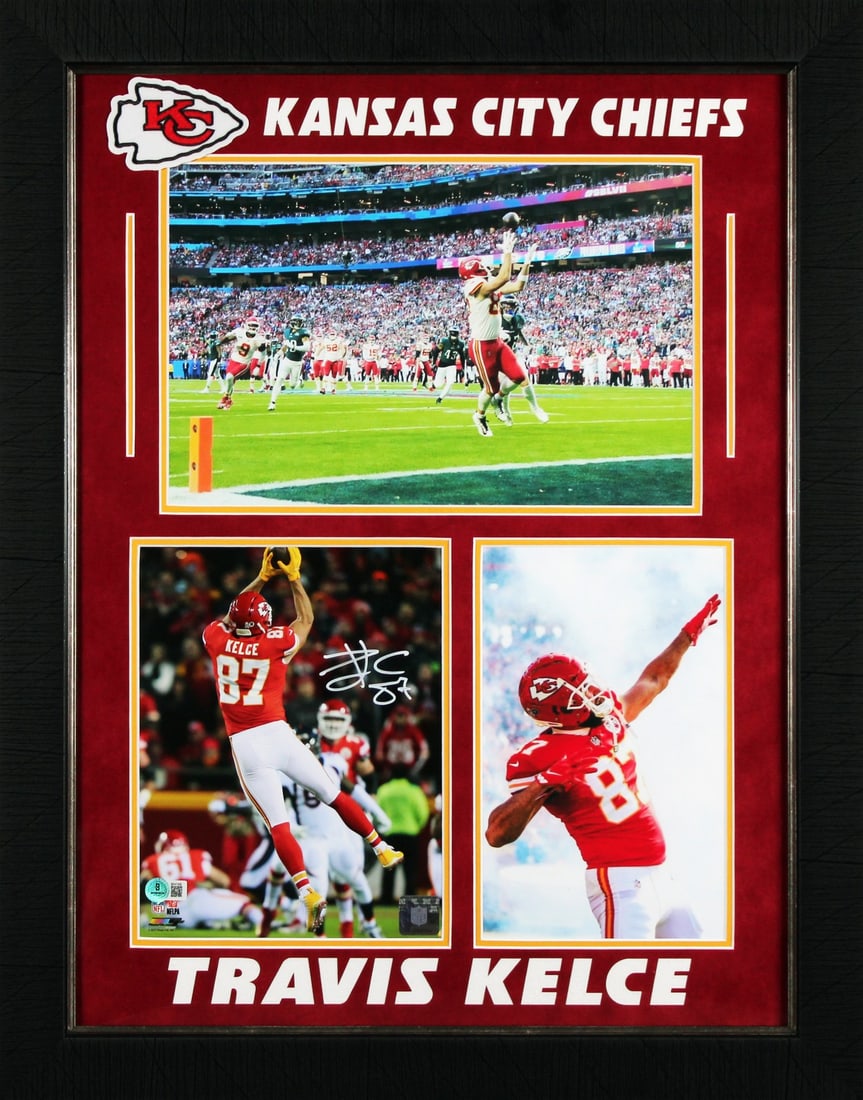 Travis Kelce Signed 8x10 Framed Photo Kansas City Chiefs BAS Authenticated: Travis Kelce Signed 8x10 Framed Photo Kansas City Chiefs BAS Authenticated This is an authentic autographed vertical framed 8x10 photo of Travis Kelce, the standout player of the Kansas City Chiefs. E