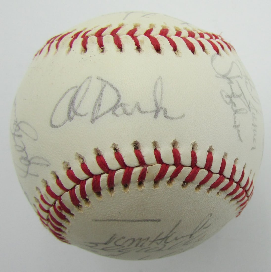 1975 Oakland A's Team Signed Baseball with 26 Autographs HOF Billy Williams (1 of 6)
