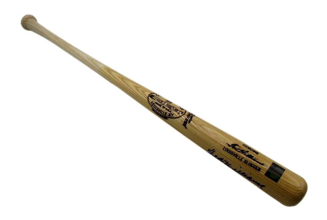 Ted Williams Autographed Baseball Bat With Green Diamond Hologram Authentication: Ted Williams Autographed Baseball Bat With Green Diamond Hologram Authentication This is an original baseball bat autographed by Ted Williams, Hall of Famer and legendary Boston Red Sox player. The ba