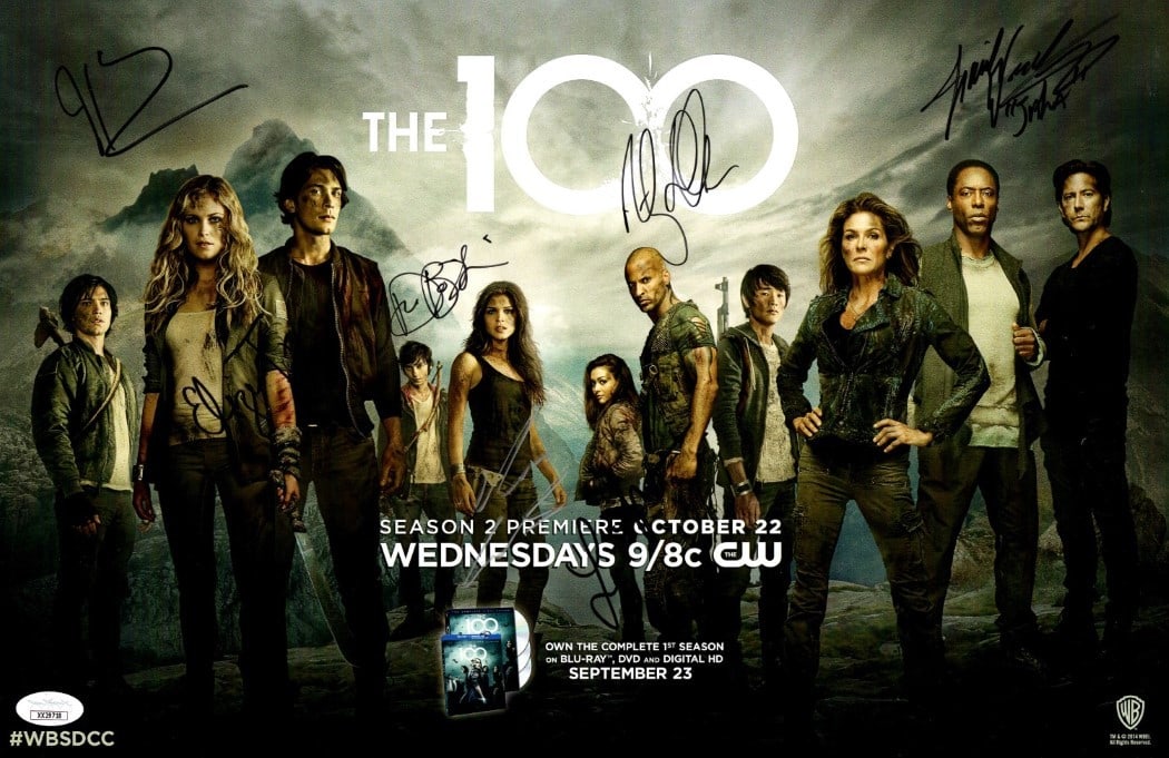 The 100 Multi Signed 11X17 Poster JSA Authenticated 7 Autographs: The 100 Multi Signed 11X17 Poster JSA Authenticated 7 Autographs This stunning 11X17 poster from the acclaimed series 'The 100' features seven authentic signatures from the cast. It has been personall