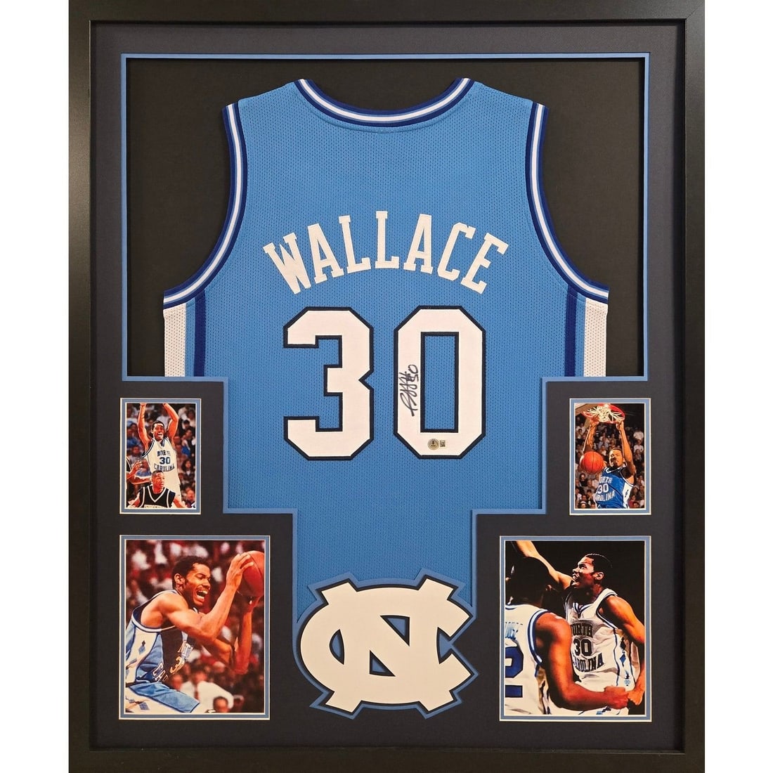 Rasheed Wallace Signed UNC Jersey Framed Beckett Authenticated: Rasheed Wallace Signed UNC Jersey Framed Beckett Authenticated This autographed Rasheed Wallace framed jersey is a must-have for any North Carolina fan. Authenticated by Beckett, a leading authority i