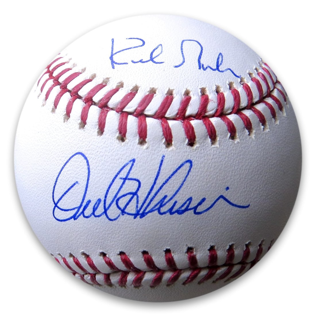 Kirk Gibson Orel Hershiser Dual Signed MLB Baseball Dodgers Authenticated: Kirk Gibson Orel Hershiser Dual Signed MLB Baseball Dodgers Authenticated This authentic MLB baseball features the signatures of two Los Angeles Dodgers legends: Kirk Gibson and Orel Hershiser. The ba