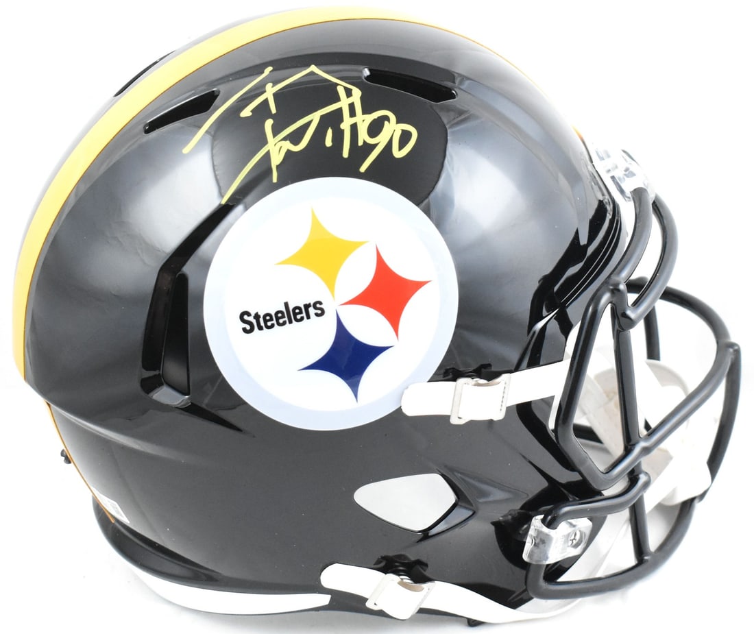 Pittsburgh Steelers Full Size Speed Helmet Signed by T.J. Watt Beckett Hologram (1 of 5)