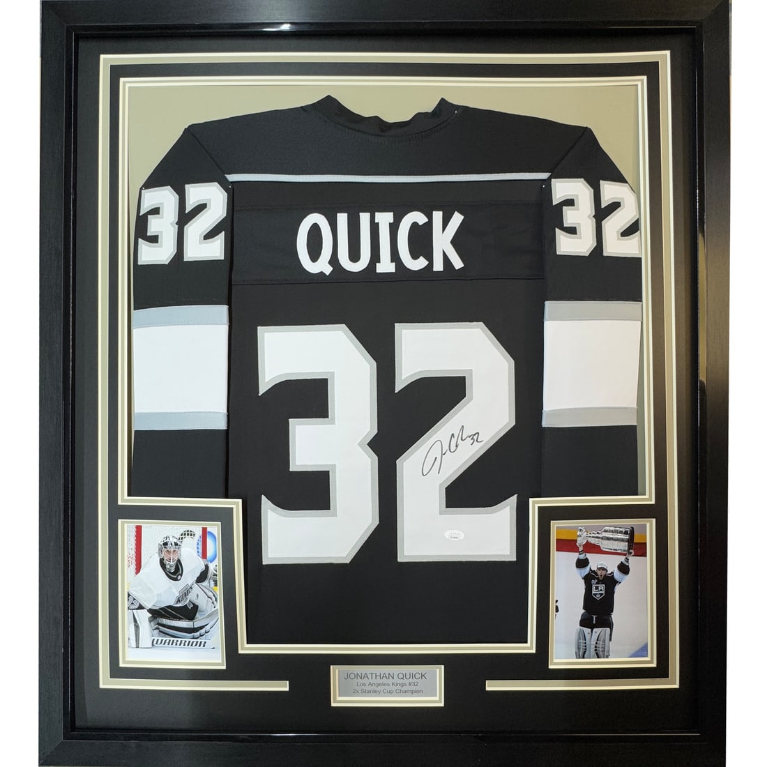 Framed Signed Jonathan Quick 35x39 NHL Jersey JSA Authenticated (1 of 2)