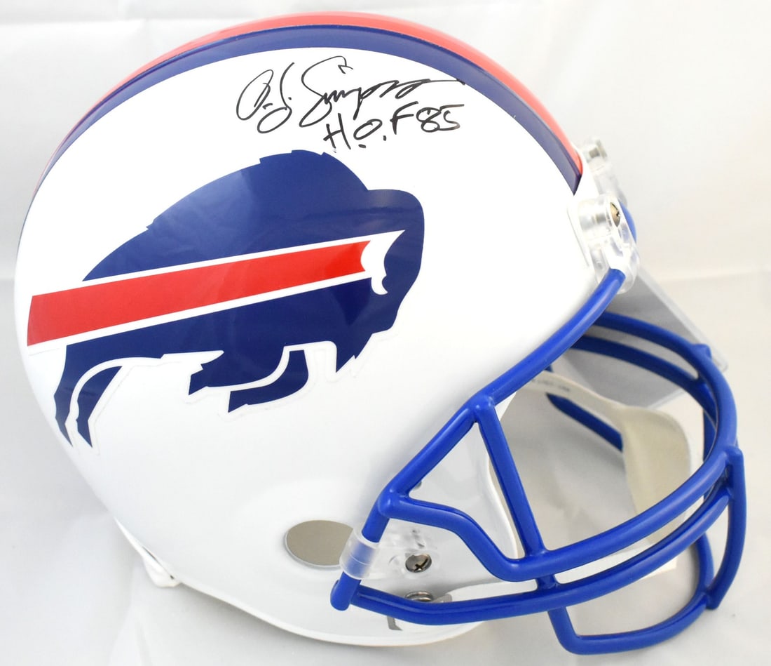 Buffalo Bills Full Size Helmet Signed by O.J. Simpson with Hall of Fame Inscription JSA (1 of 5)