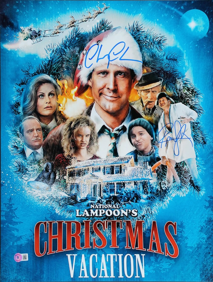 16x20 Photo Signed by Chevy Chase and Randy Quaid with Beckett Authentication: 16x20 Photo Signed by Chevy Chase and Randy Quaid with Beckett Authentication This 16x20-inch alternate movie poster photograph from National Lampoon's Christmas Vacation features authentic signatures