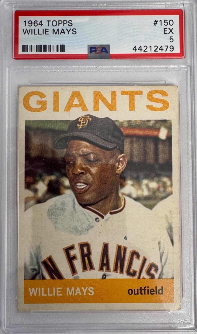 1964 Topps Willie Mays #150 Baseball Card PSA 5 San Francisco Giants: 1964 Topps Willie Mays #150 Baseball Card PSA 5 San Francisco Giants This graded 1964 Topps Willie Mays #150 Baseball Card is a must-have for collectors. It features the legendary MLB player Willie Ma