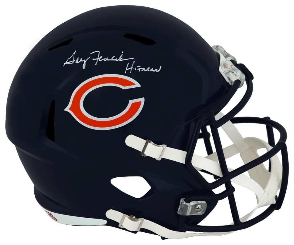 Chicago Bears Riddell Full Size Helmet Signed by Gary Fencik With Hitman Inscription COA: Chicago Bears Riddell Full Size Helmet Signed by Gary Fencik With Hitman Inscription COA This is a pre-owned Chicago Bears Riddell full size speed replica helmet, personally signed by Gary Fencik. The