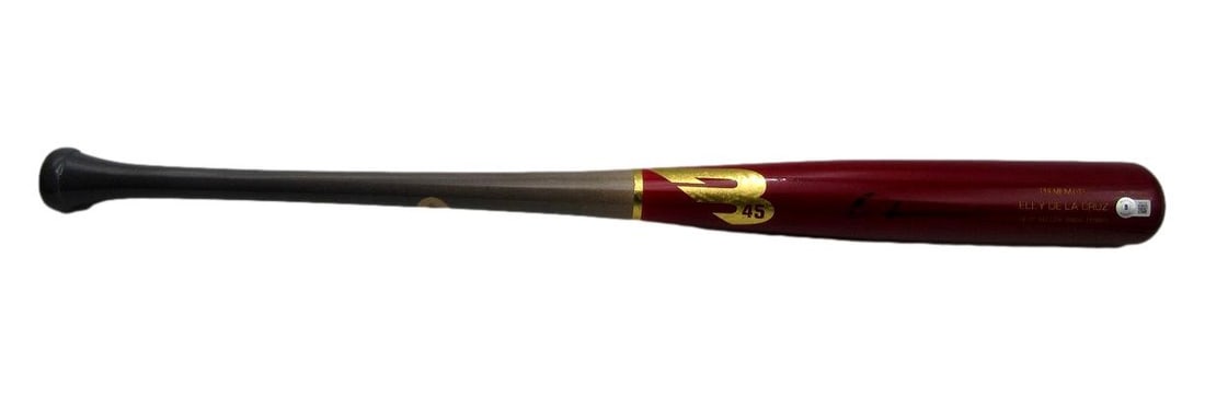 Elly De La Cruz Signed Baseball Bat Cincinnati Reds Beckett Authenticated: Elly De La Cruz Signed Baseball Bat Cincinnati Reds Beckett Authenticated This is an original Elly De La Cruz signed player model baseball bat from the Cincinnati Reds. The bat comes with authenticati