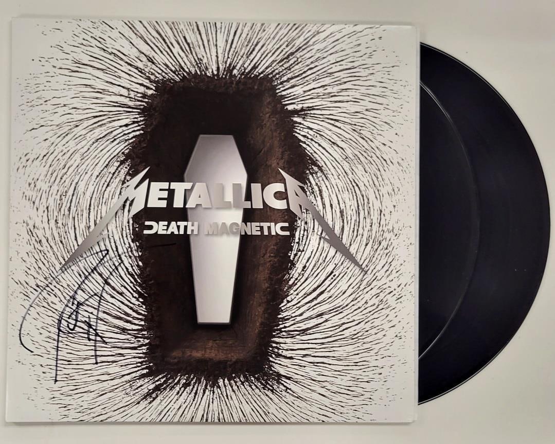 Death Magnetic Metallica Album Cover Signed by Robert Trujillo Beckett Authenticated: Death Magnetic Metallica Album Cover Signed by Robert Trujillo Beckett Authenticated This is a pre-owned Death Magnetic vinyl album cover signed by Robert Trujillo of Metallica. The autograph has been