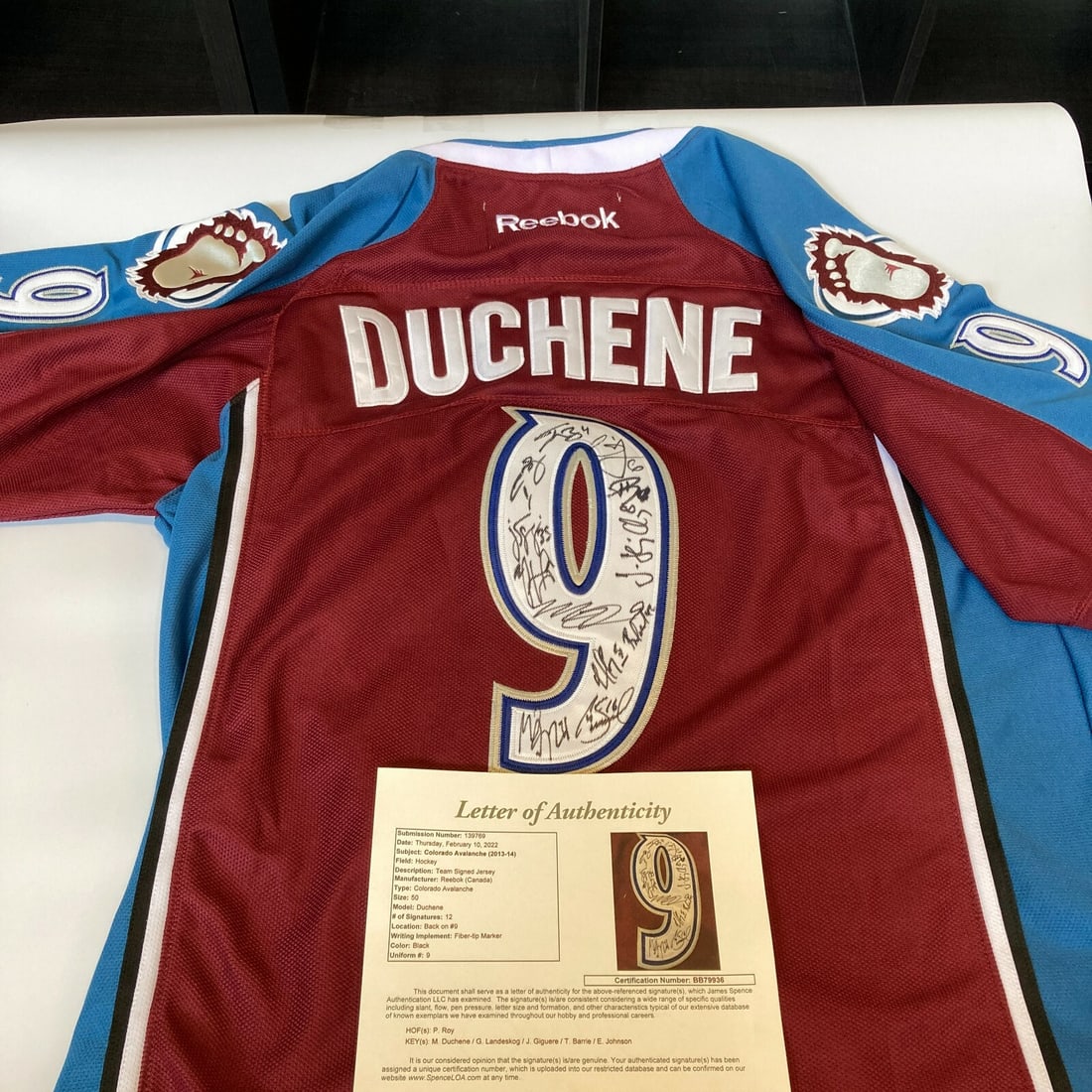 2013-14 Colorado Avalanche Team Signed Jersey Patrick Roy JSA COA: 2013-14 Colorado Avalanche Team Signed Jersey Patrick Roy JSA COA This is an authentic 2013-14 Colorado Avalanche game model jersey, signed by the entire team, including legendary goaltender Patrick R