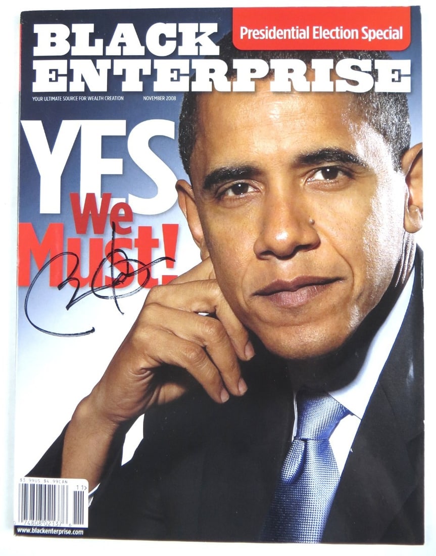 Barack Obama Signed Black Enterprise Magazine JSA Authenticated: Barack Obama Signed Black Enterprise Magazine JSA Authenticated This Black Enterprise magazine features the signature of Barack Obama, the 44th President of the United States. Authenticated by James S