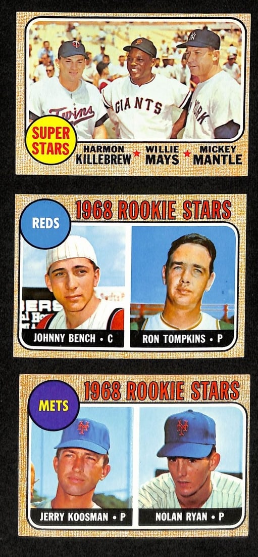 1968 Topps Baseball Complete Set 598 Cards Bench Ryan Mantle Mays: 1968 Topps Baseball Complete Set 598 Cards Bench Ryan Mantle Mays Presenting a complete set of 1968 Topps Baseball Cards, featuring a total of 598 cards. This set is stored professionally in 9-pocket 