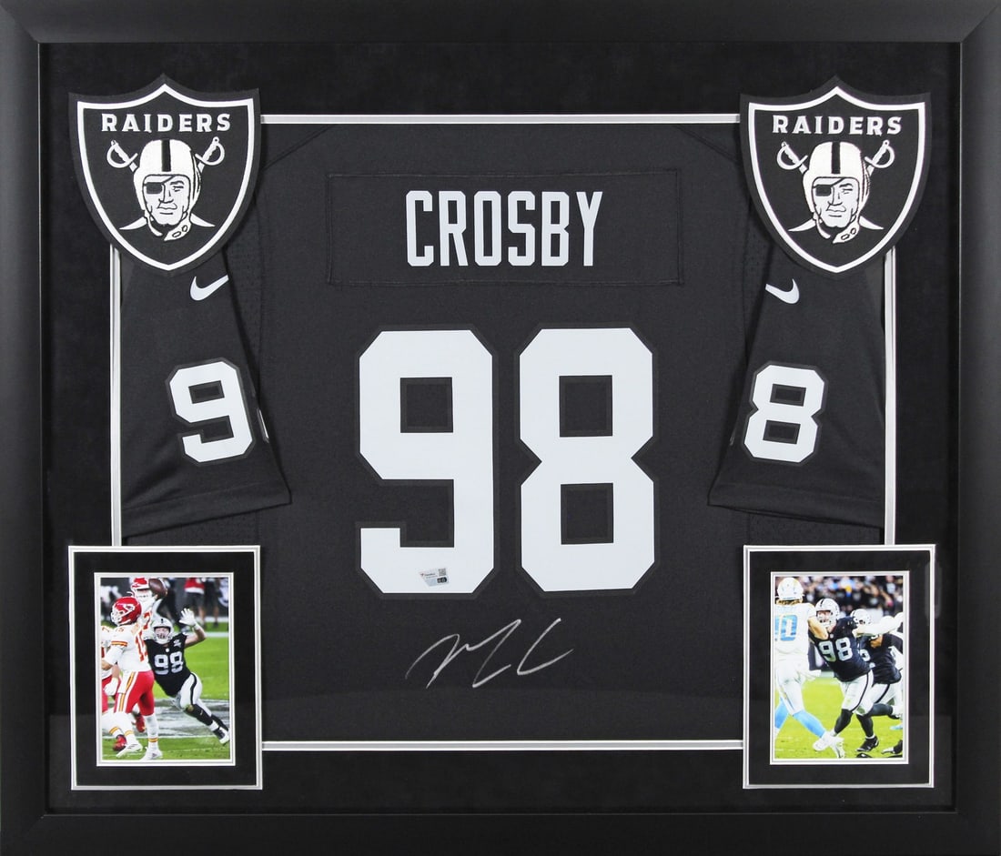 Maxx Crosby Signed Framed Black Nike Jersey Las Vegas Raiders Fanatics Certified: Maxx Crosby Signed Framed Black Nike Jersey Las Vegas Raiders Fanatics Certified Celebrate your fandom with this authentic black Nike game jersey, personally signed by Maxx Crosby of the Las Vegas Rai