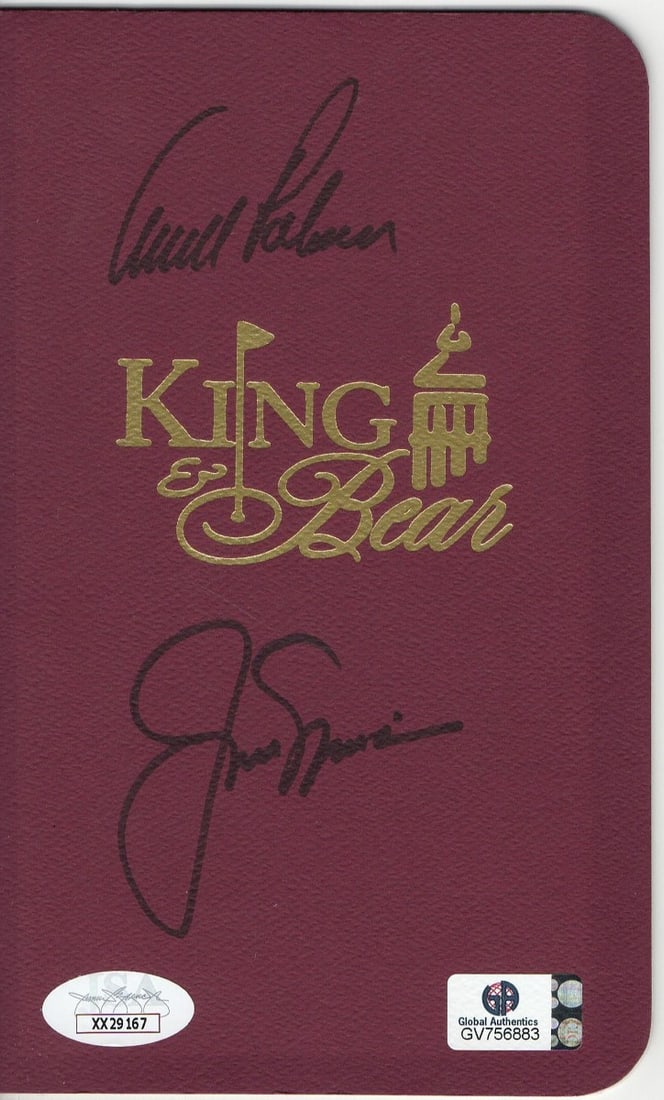 Golf Program Signed by Arnold Palmer and Jack Nicklaus JSA Authenticated: Golf Program Signed by Arnold Palmer and Jack Nicklaus JSA Authenticated This is an original golf program autographed by Arnold Palmer and Jack Nicklaus. The signatures are authenticated by James Spen