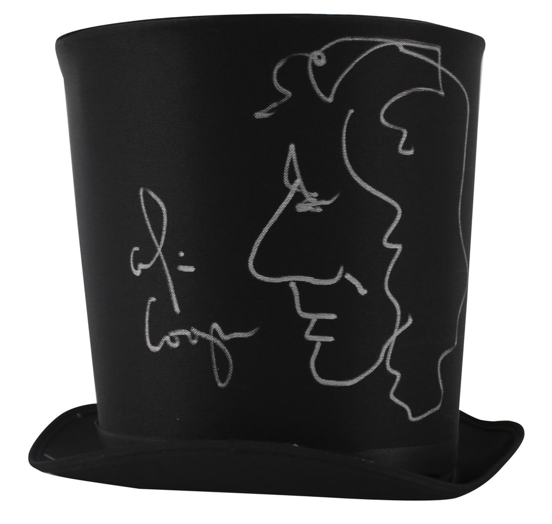 Alice Cooper Signed Top Hat with Self Portrait BAS Authenticated: Alice Cooper Signed Top Hat with Self Portrait BAS Authenticated This authentic costume top hat is personally signed by the legendary Alice Cooper and features a self-portrait sketch. The item is veri