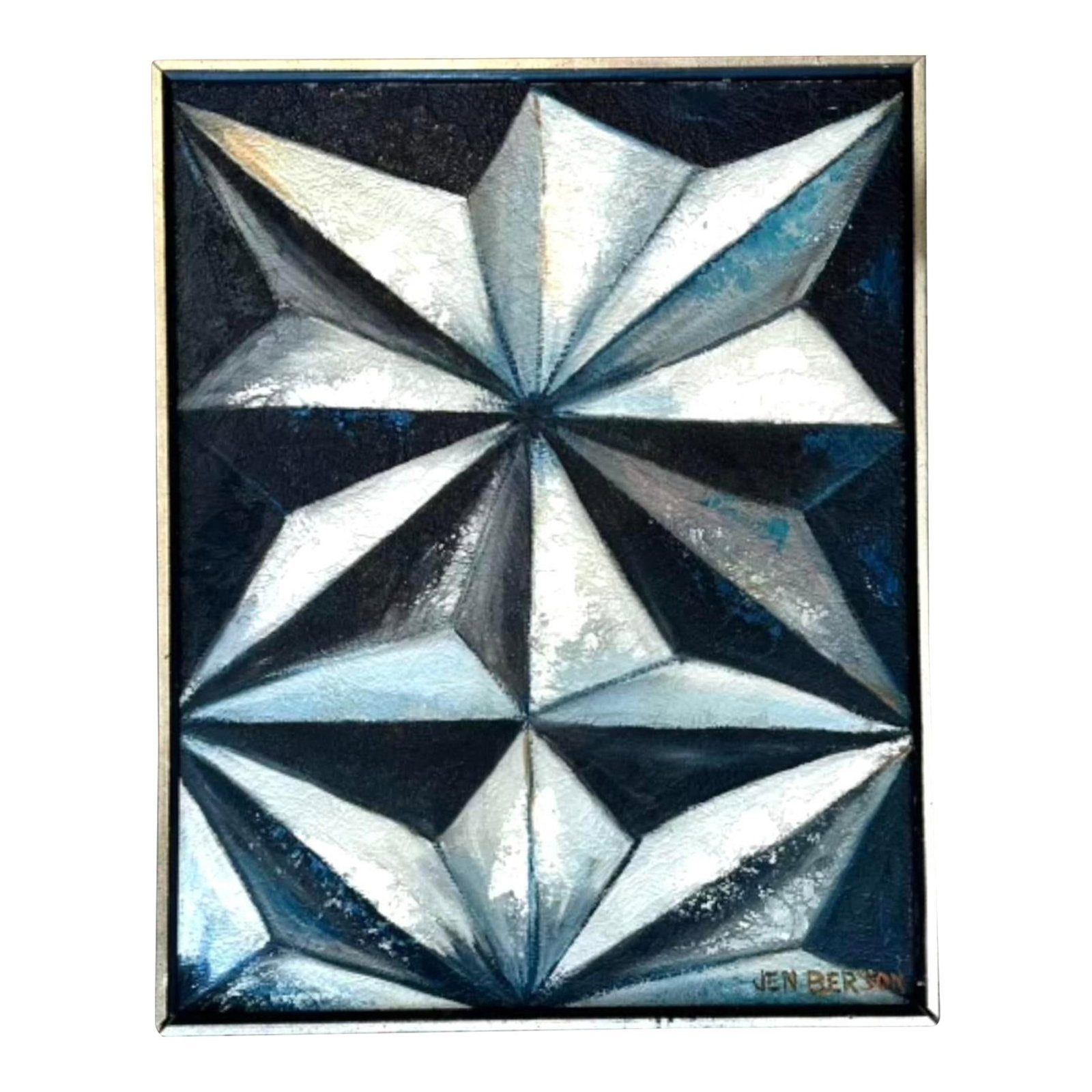 Vintage Boho Star Abstract Canvas Art 17 x 21 USA Handmade (1 of 4)