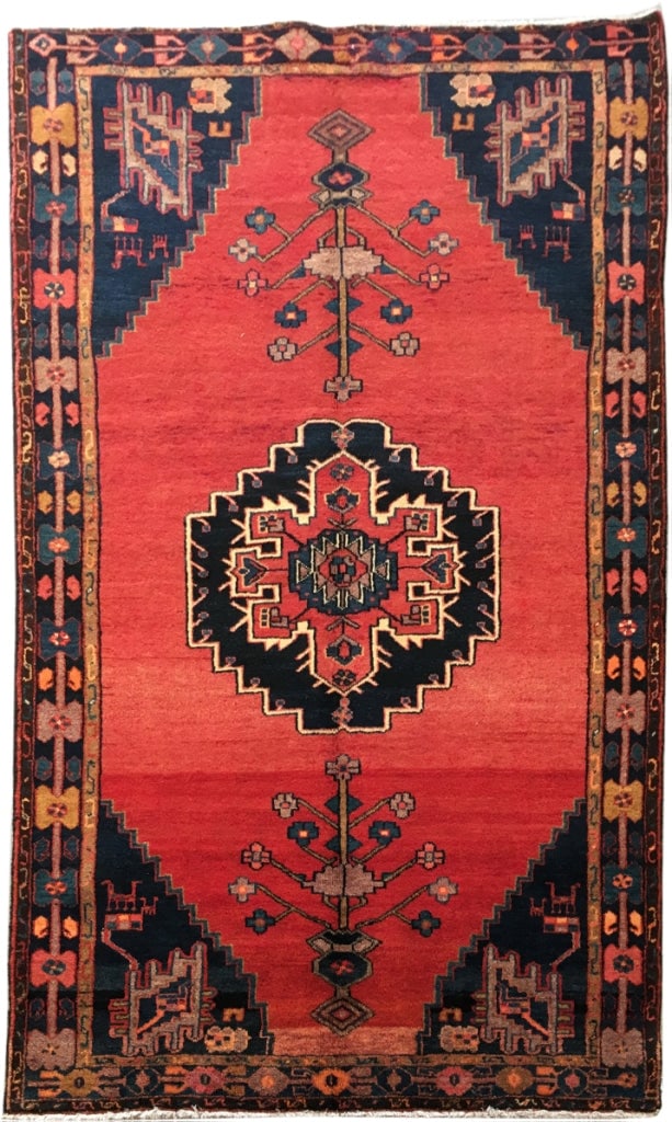 Handcrafted Red Persian Lori Rug 4.7 x 8.8 Area Rug Tabriz Design (1 of 10)