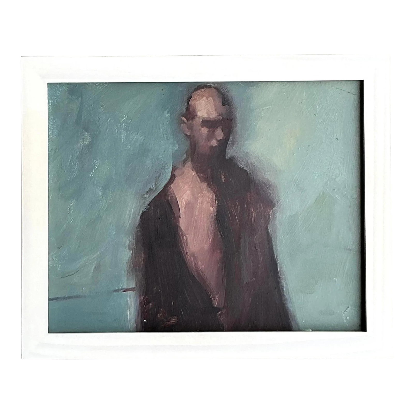 Vintage Boho Abstract Figural Oil Painting on Masonite 11.25x9.25 (1 of 7)
