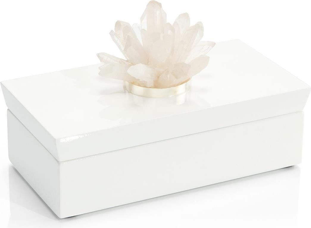 John-Richard Elegant Quartz Storage Box 7H x 10.25W x 5.50D: John-Richard Elegant Quartz Storage Box 7H x 10.25W x 5.50D This Elegant Quartz-Embellished Storage Box is a stylish and functional addition to any home decor. Crafted from high-quality quartz, it fea