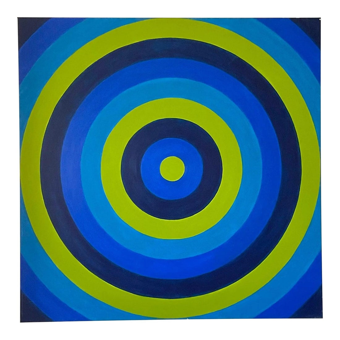 Vintage Boho Signed Geometric Oil Painting on Canvas 36x36 (1 of 5)