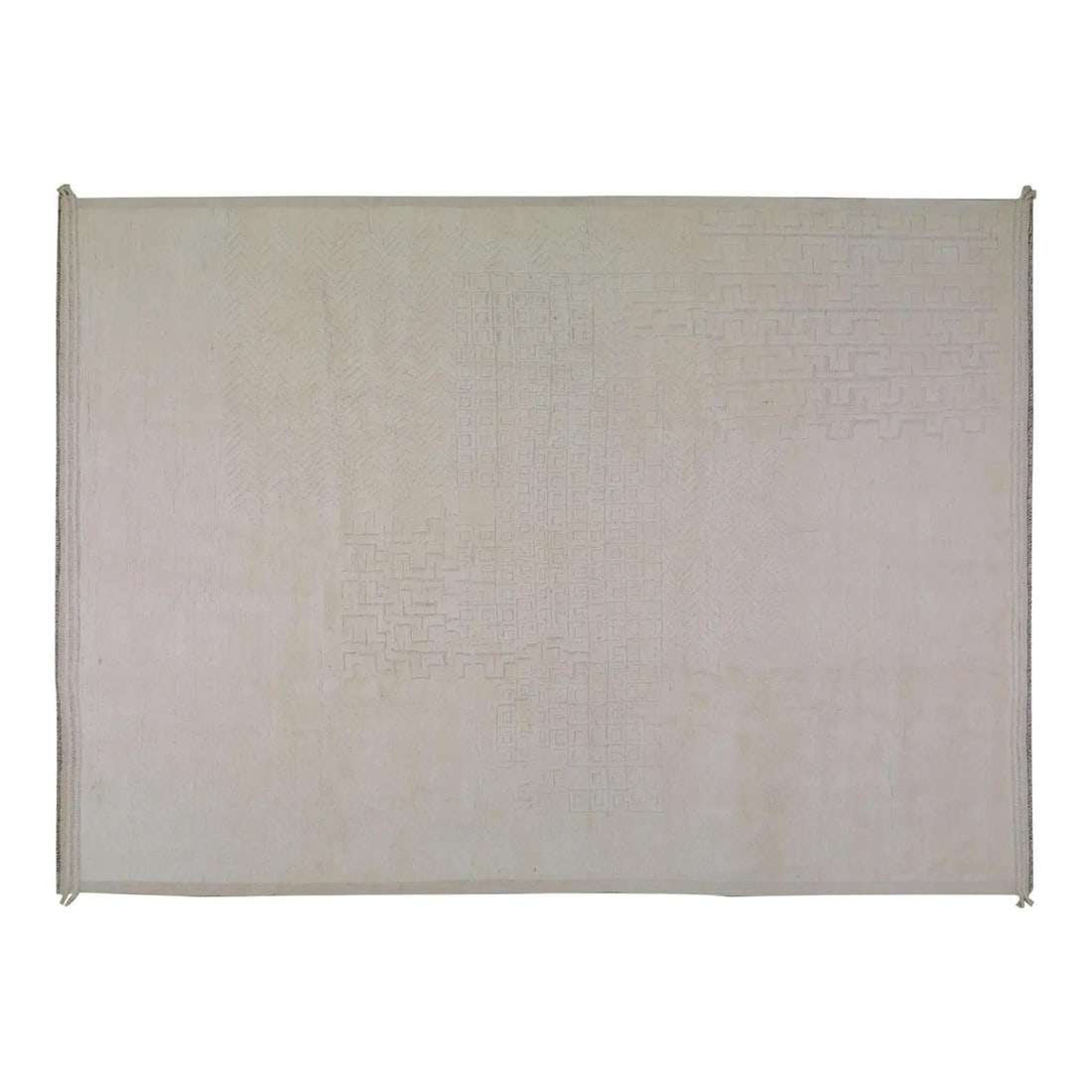 9'2 x 12'8 Tan Wool Area Rug Hand Knotted Moroccan Style: 9'2 x 12'8 Tan Wool Area Rug Hand Knotted Moroccan Style This Moroccan hand-knotted wool rug is crafted with traditional techniques, combining timeless craftsmanship and a modern design aesthetic. The