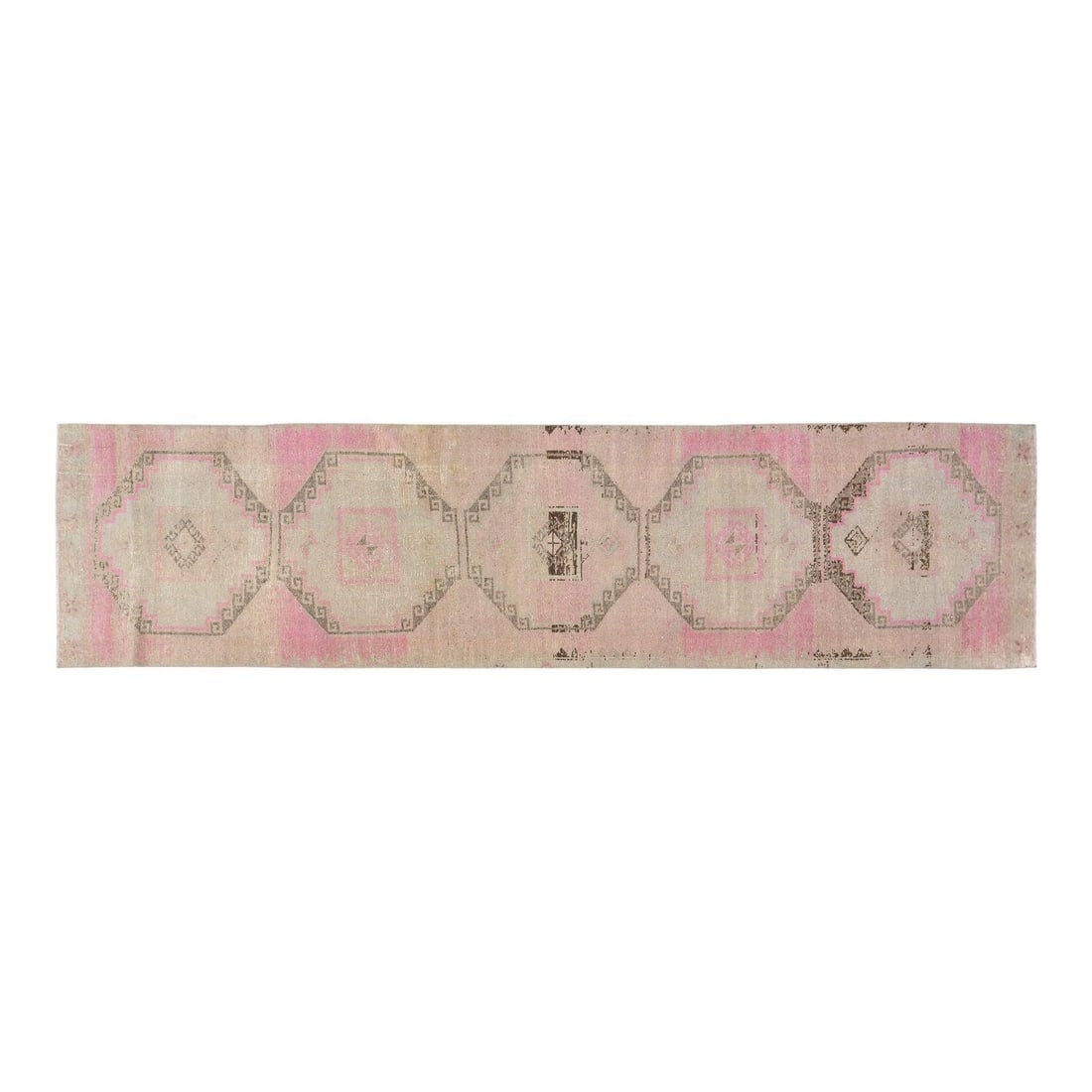 3'x12'3" Wool Runner Hand Knotted Anatolian Turkish Vintage Rug: 3'x12'3" Wool Runner Hand Knotted Anatolian Turkish Vintage Rug This vintage Turkish Anatolian rug is hand-knotted from wool using traditional techniques, offering durability and a rich, soft texture.