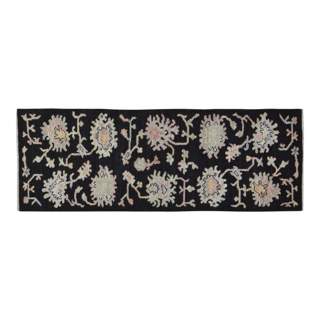 2'6 x 7'5 Wool Oushak Runner Handcrafted in Turkey: 2'6 x 7'5 Wool Oushak Runner Handcrafted in Turkey This Turkish Oushak rug is hand-knotted from wool using traditional techniques, offering a blend of timeless craftsmanship and modern design. The rug
