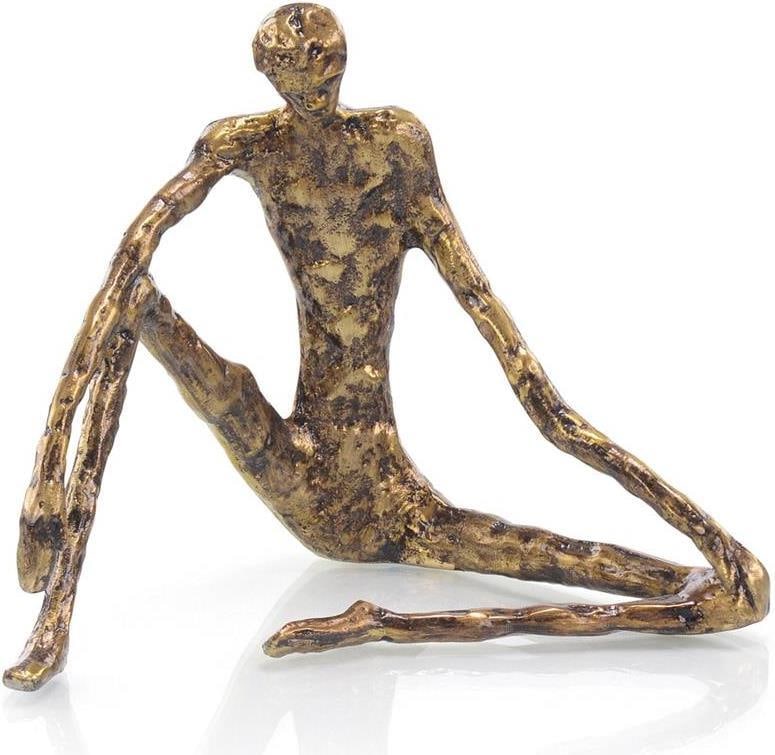 John-Richard Abstract Hand-Polished Bronze Sitting Sculpture: John-Richard Abstract Hand-Polished Bronze Sitting Sculpture This striking abstract sitting figure is meticulously crafted from hand-polished bronze, showcasing a unique and contemporary design. Stand