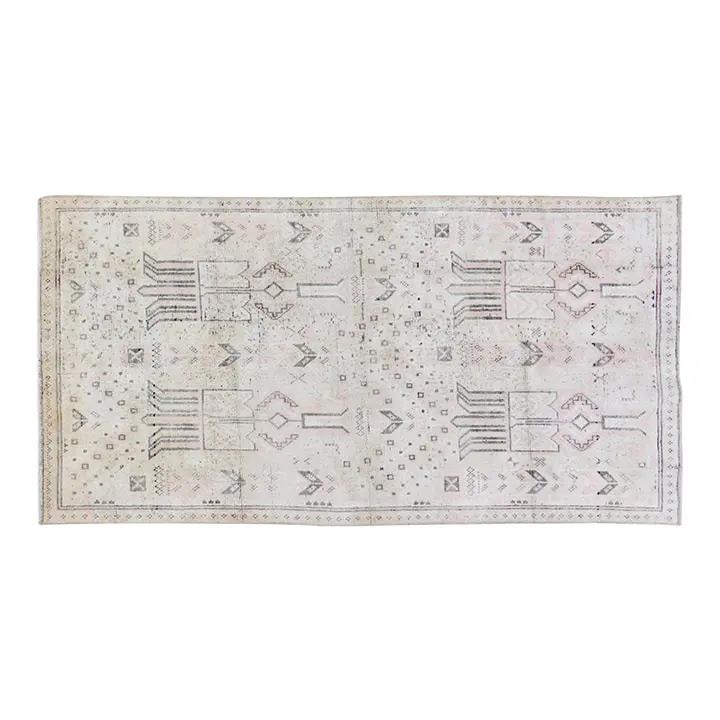 3'8'' x 7'2'' Hand Knotted Wool Anatolian Area Rug: 3'8'' x 7'2'' Hand Knotted Wool Anatolian Area Rug This vintage Turkish Anatolian rug is hand-knotted from wool using traditional techniques. It features a blend of timeless craftsmanship and contempo