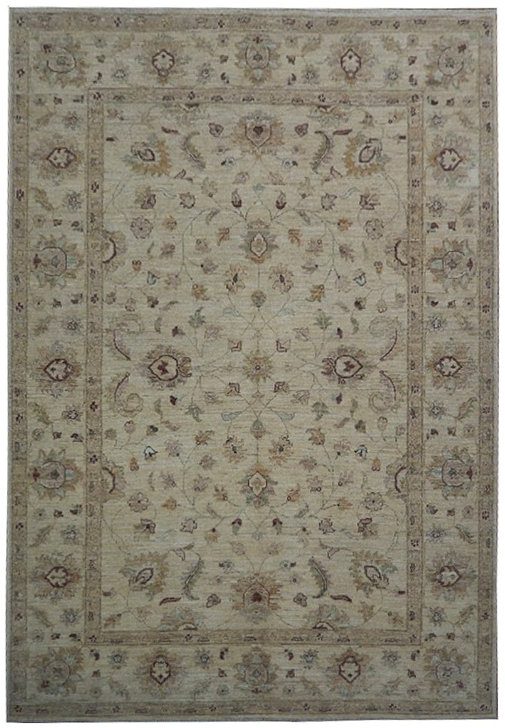 Natural Chobi Peshawar Ghazni Wool Handmade Area Rug 5.7 x 7.10: Natural Chobi Peshawar Ghazni Wool Handmade Area Rug 5.7 x 7.10 Free continental US Shipping Experience the timeless elegance of this Natural Chobi Peshawar Ghazni Wool Handmade Rug, expertly crafted 