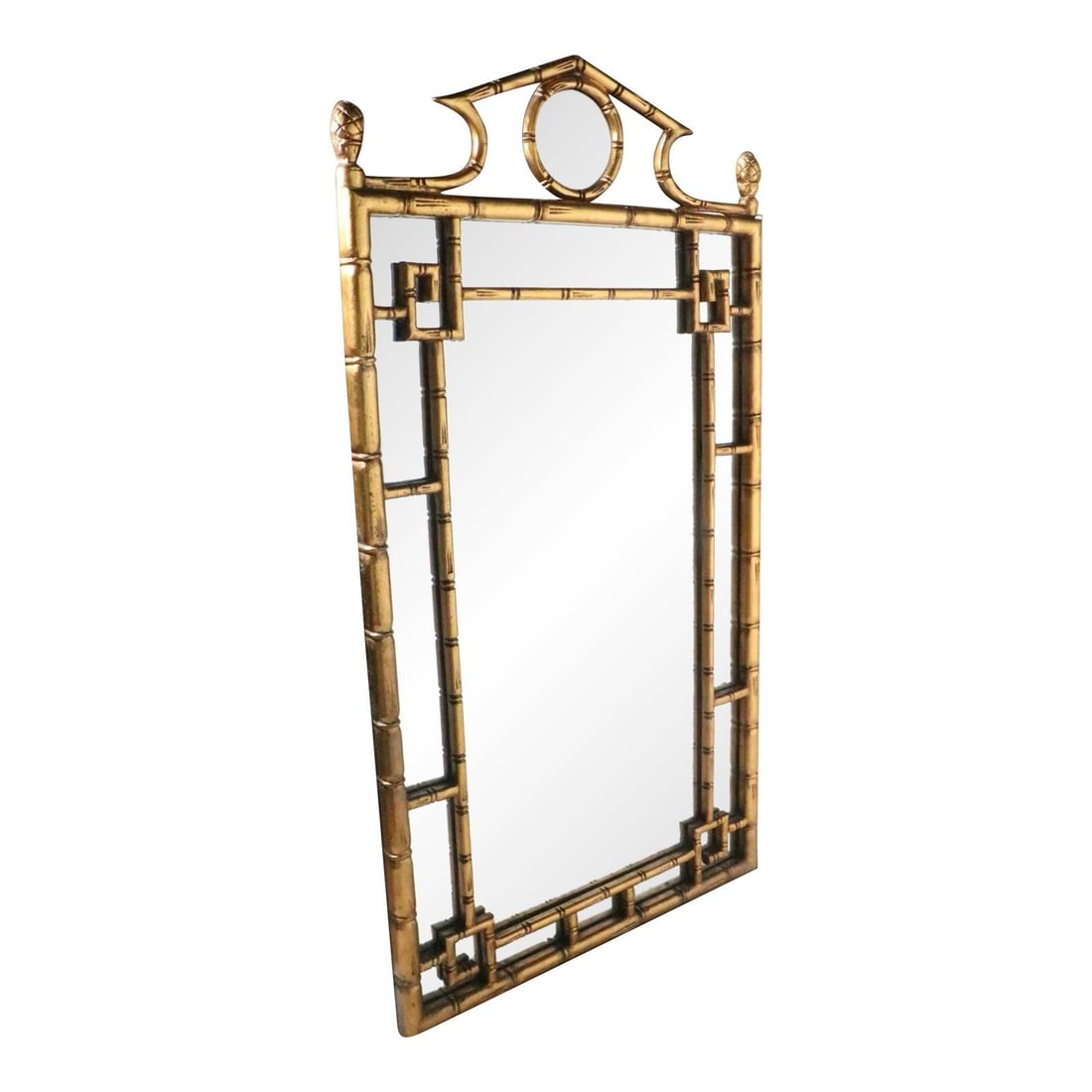 Gold Faux Bamboo Wall Mirror in Hollywood Regency Design 1970s (1 of 9)