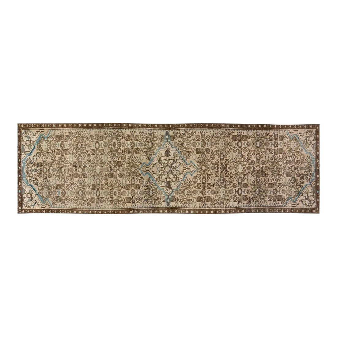 Turkish Wool Runner Rug Hand Knotted 2'10 x 9'8 Copper Tones: Turkish Wool Runner Rug Hand Knotted 2'10 x 9'8 Copper Tones This vintage Turkish rug is hand-knotted from wool using traditional techniques, offering a blend of timeless craftsmanship and modern desi
