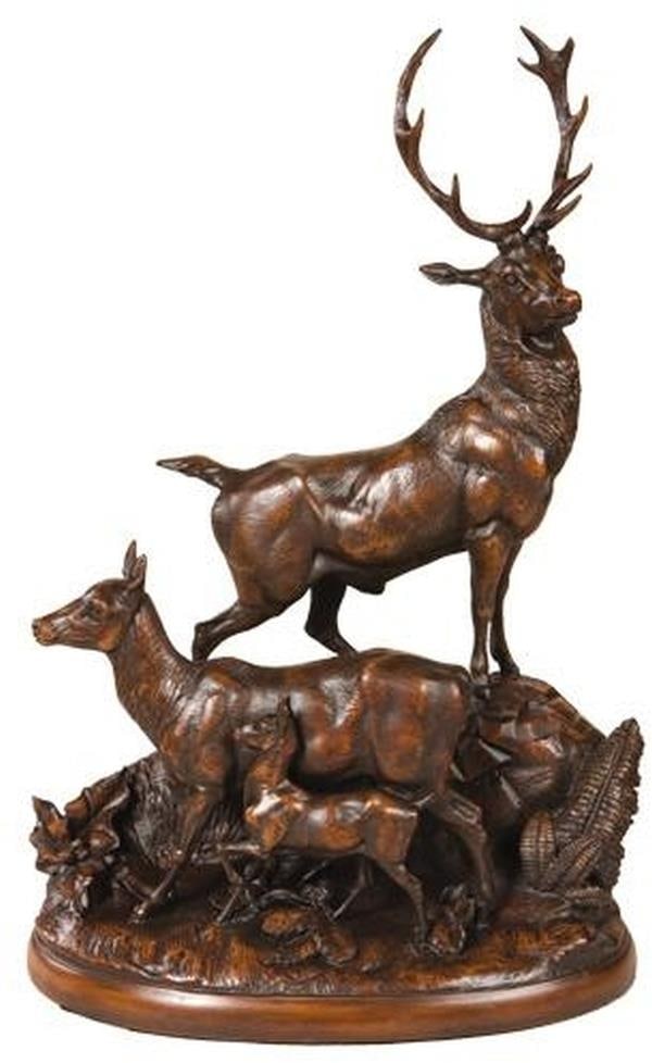 Rustic Lodge Stag Sculpture Hand-Cast and Hand-Painted (1 of 1)